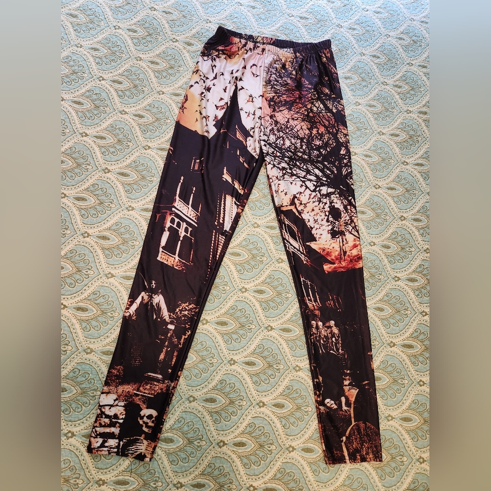 Halloween Leggings Tights- LIKE NEW -	M/L	Mint	Lotus Leggings